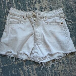 &Denim white jean shorts